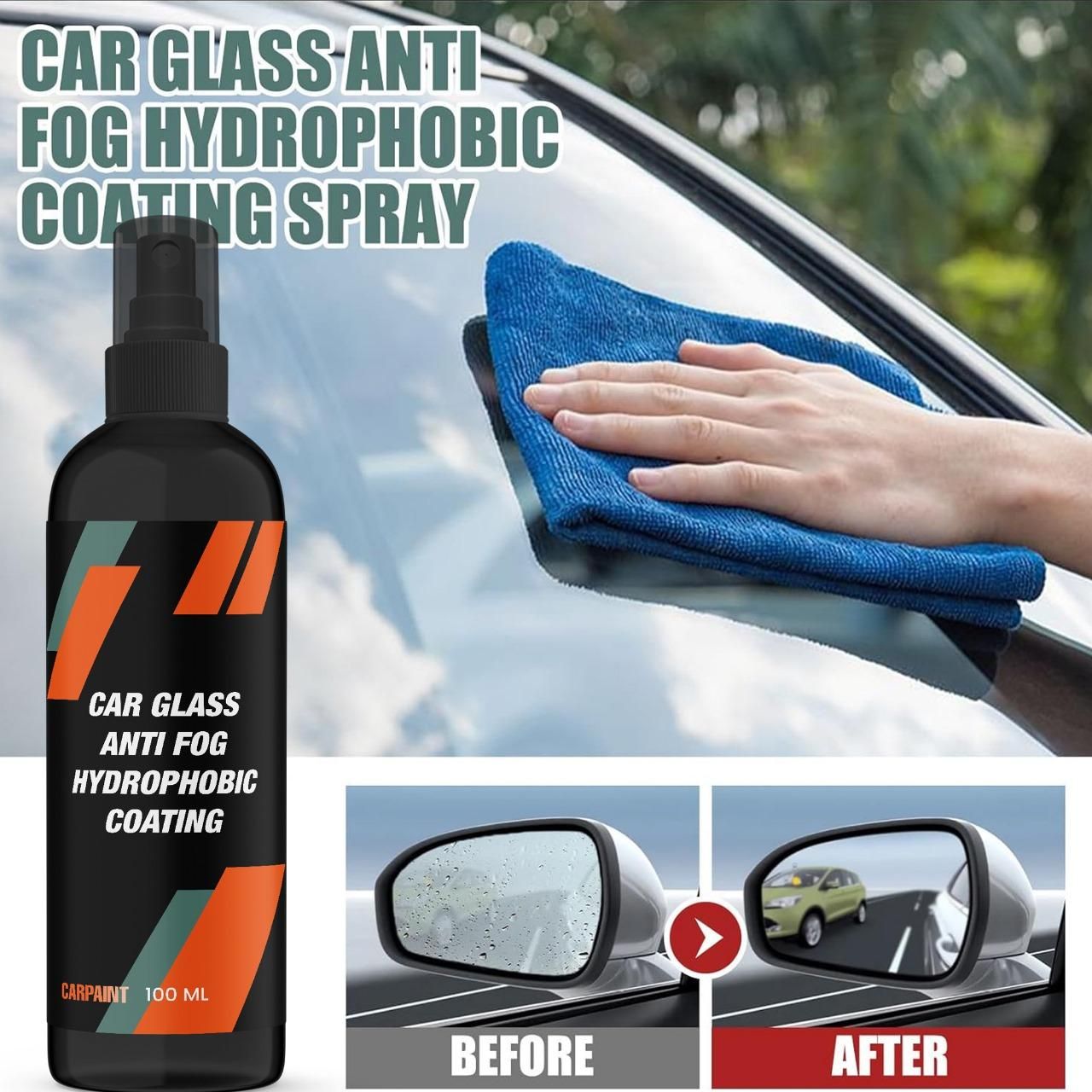 Gearzens Car Glass Anti-Fog Hydrophobic Coating 100ml(Pack Of 2)